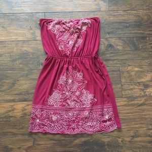 Strapless bohemian dress